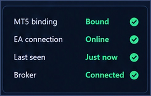 Portal connection status showing Bound and Online